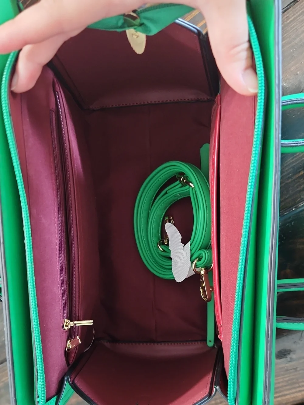 Brand New Structured Green Top-Handle Women's Bag